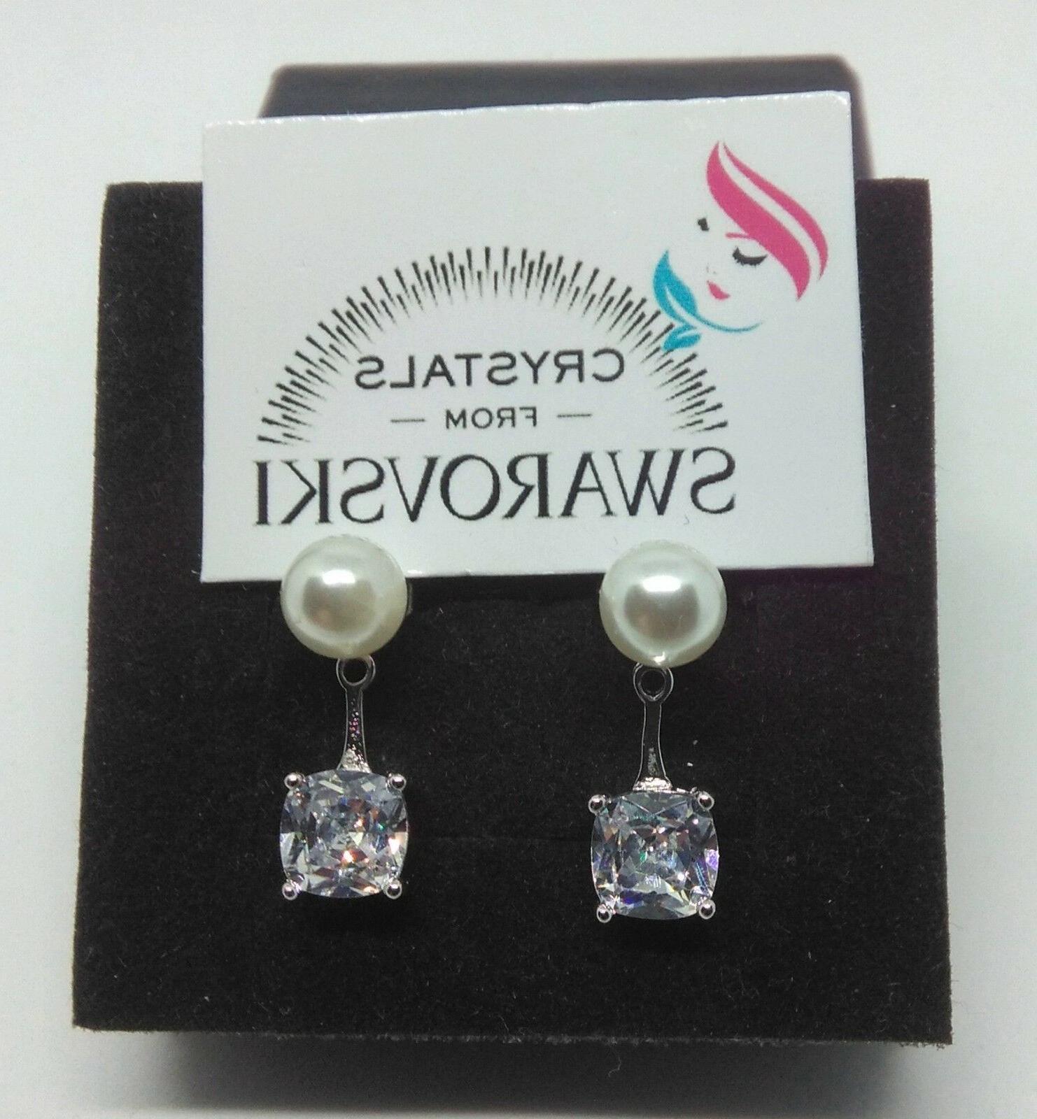 orecchini argento 925 percent cristalli swarovski perle