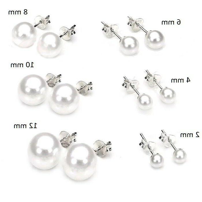 orecchini argento 925 perla misure da 2