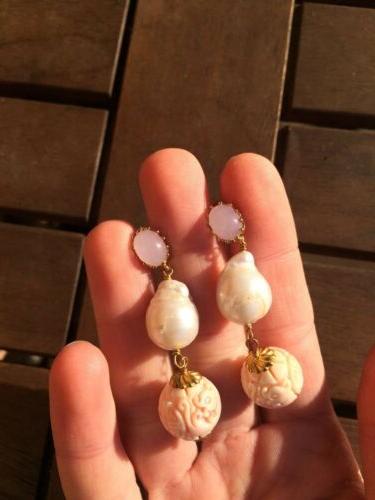 orecchini argento 925 perla scaramazza quarzo rosa