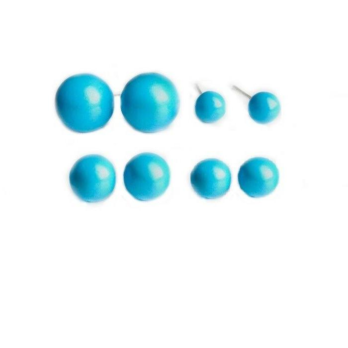 orecchini argento 925 perla turchese da 4