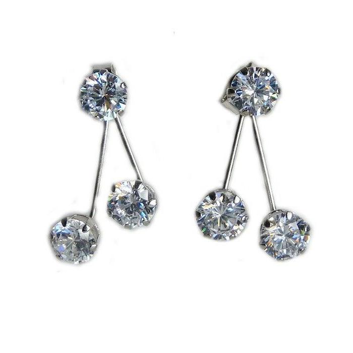 orecchini argento 925 punto luce con 6