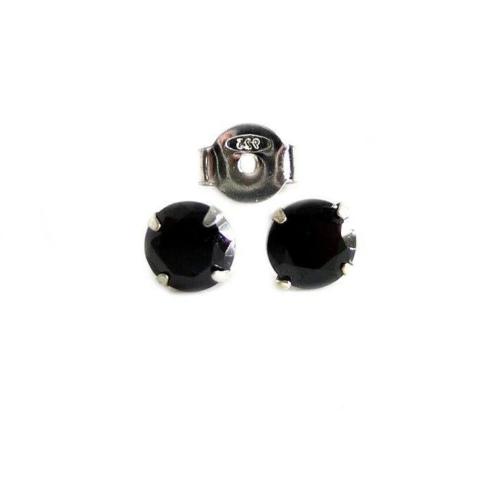 orecchini argento 925 punto luce nero brillantino