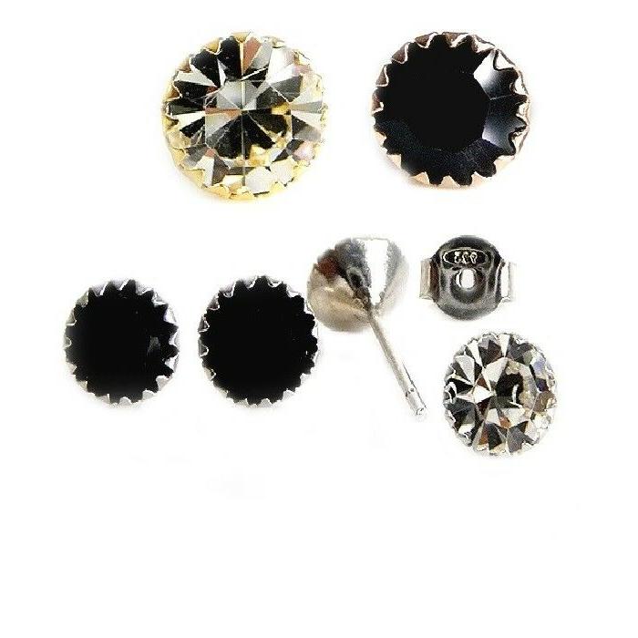 orecchini argento 925 punto luce oro rodio