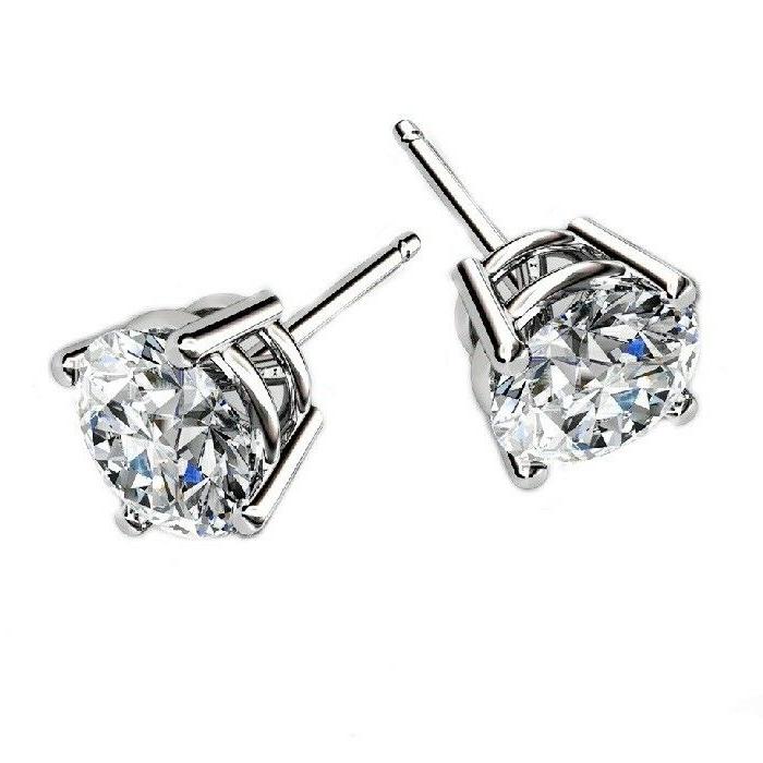 orecchini argento 925 rodio punto luce brillantino