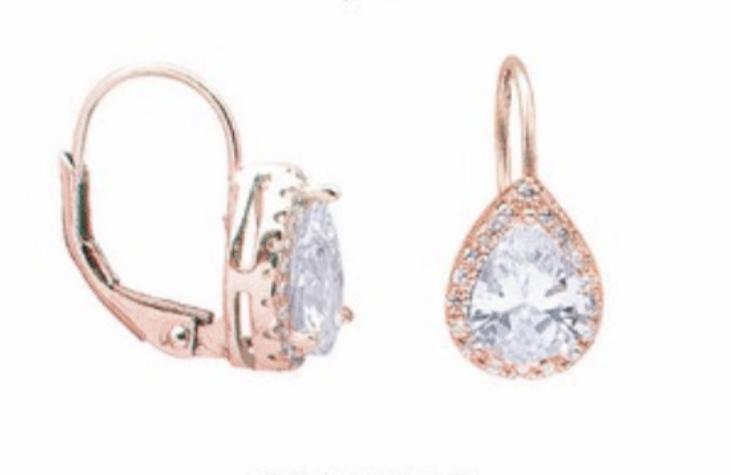 orecchini argento 925 rose goccia zirconi 4