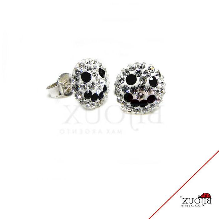 orecchini argento 925 smile con strass da