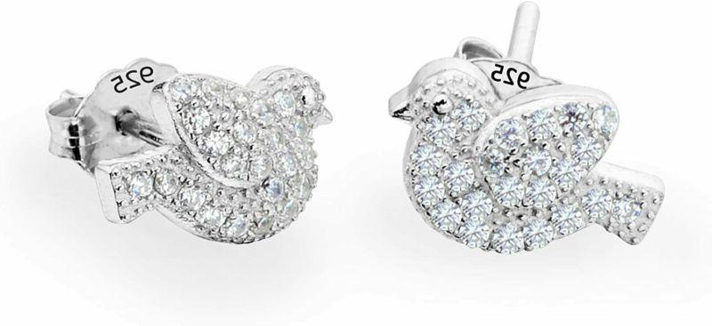 orecchini argento 925 zirconia cubica 3d carina