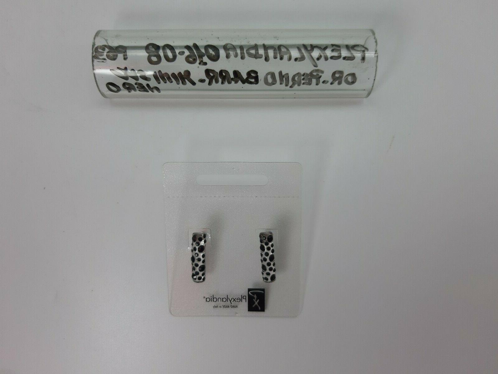 orecchini argento barretta plexyglass swarovski nero o1608