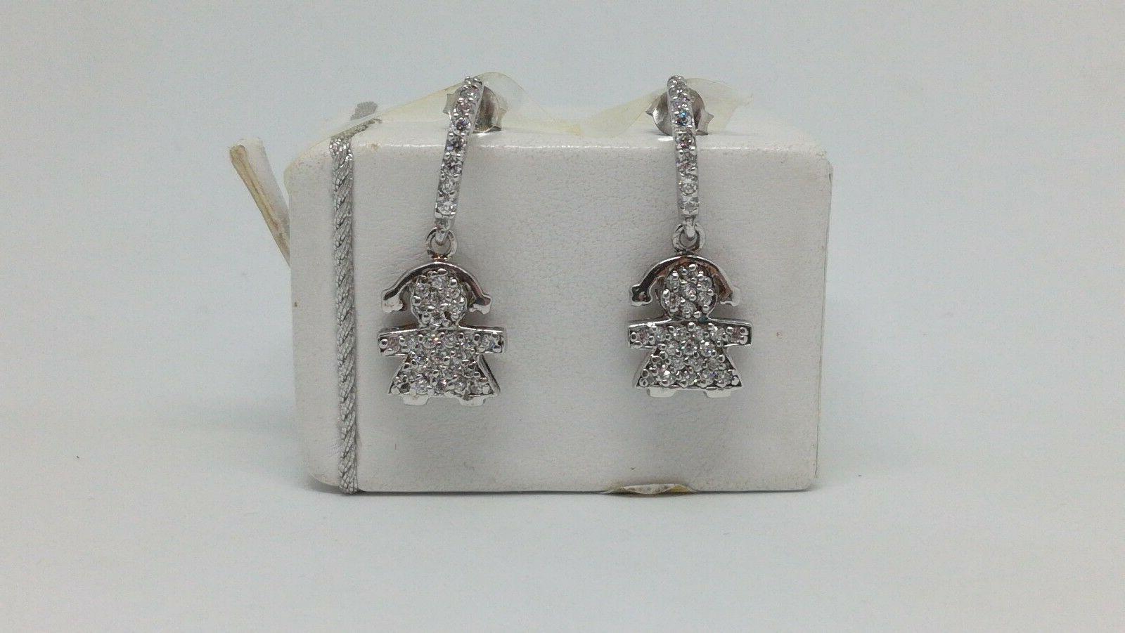 orecchini argento donna bimba bebe pendenti zirconi