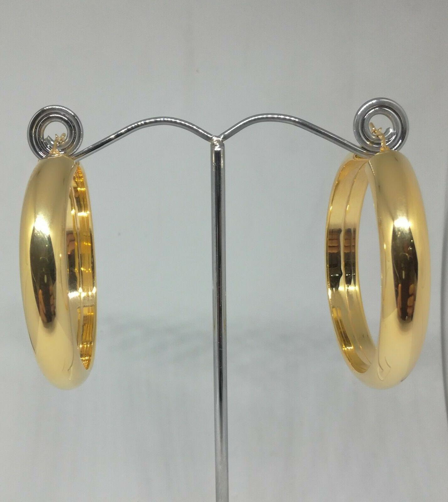 orecchini argento donna cerchi grandi dorati mm