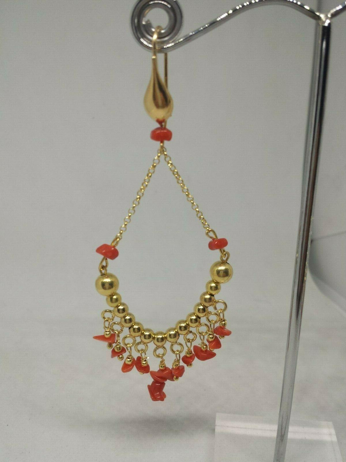 orecchini argento donna corallo rosso naturale pendenti