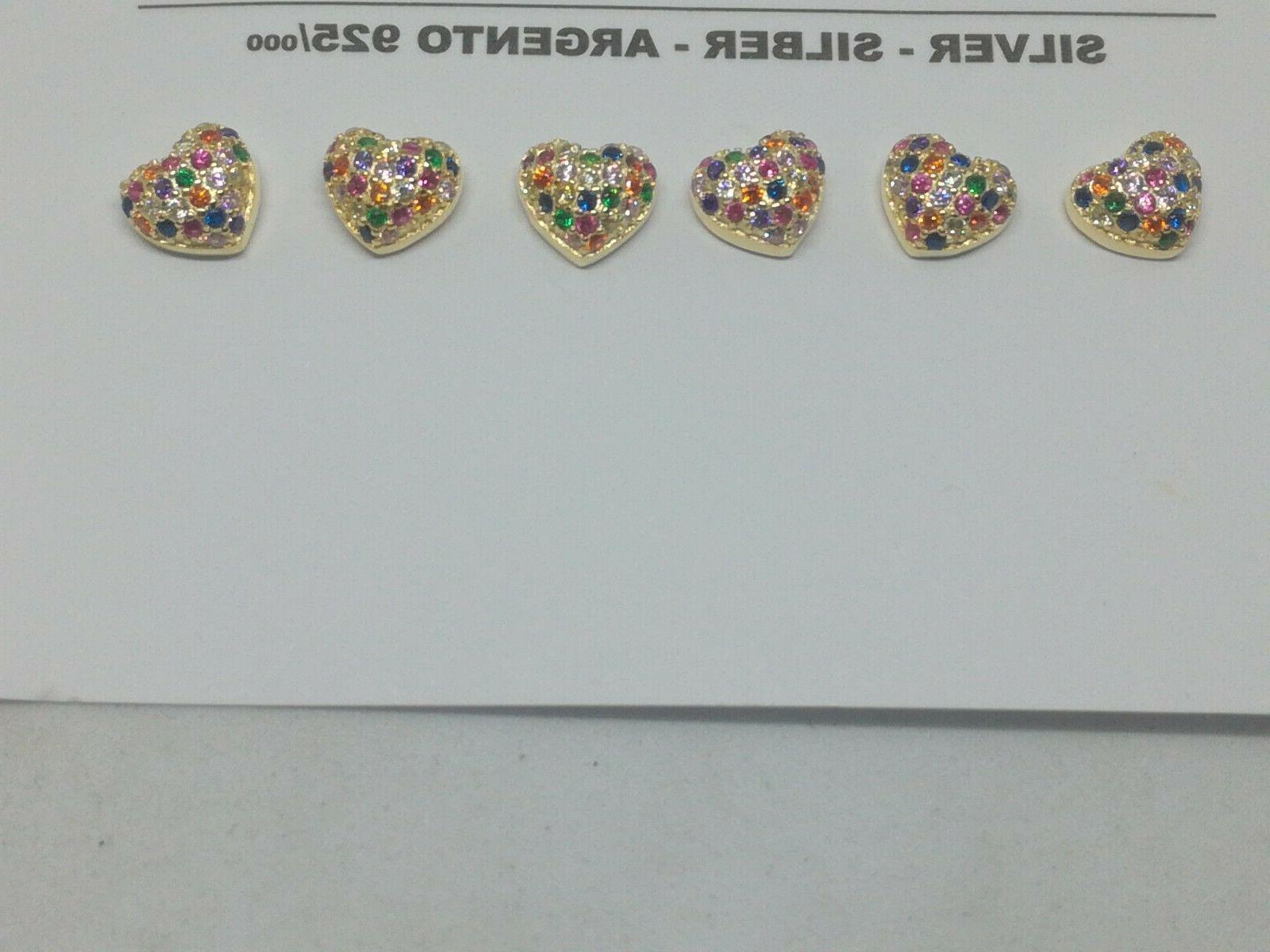 orecchini argento donna cuori cuoricini dorati multicolor