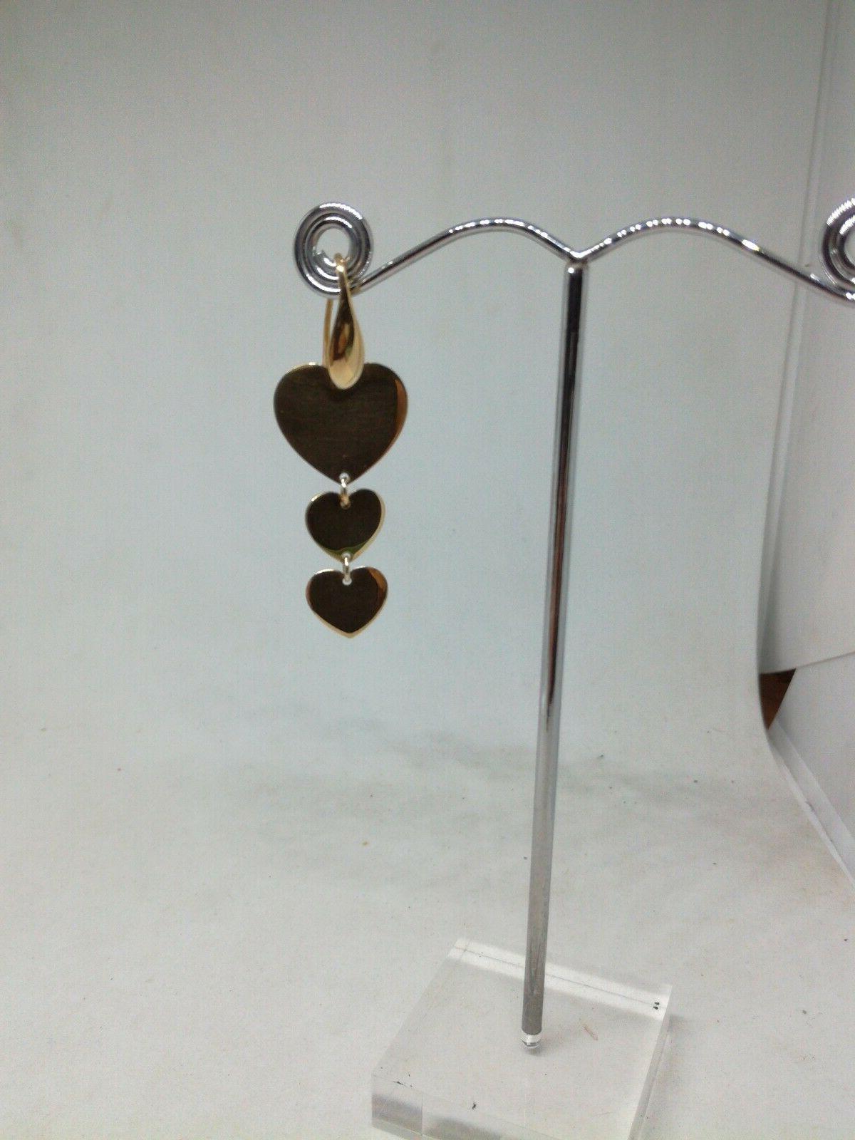 orecchini argento donna cuori dorati scalare