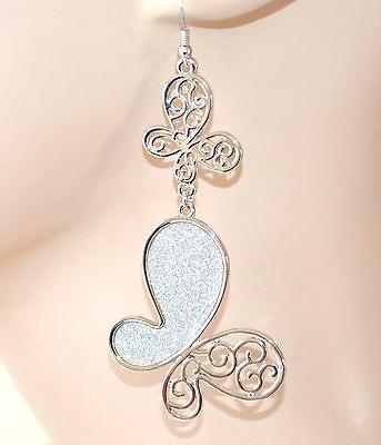 orecchini argento donna pendenti ciondoli farfalle brillanti