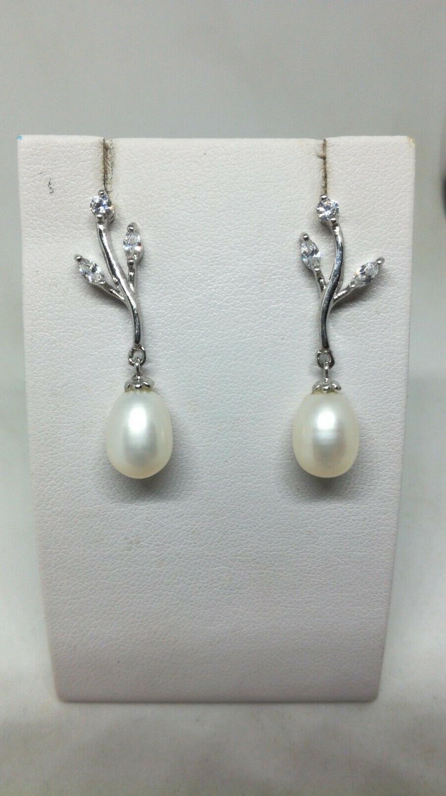 orecchini argento donna perle goccia pendenti mm