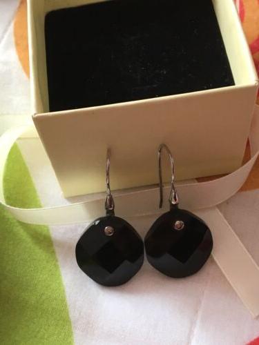 orecchini argento e pietre nere