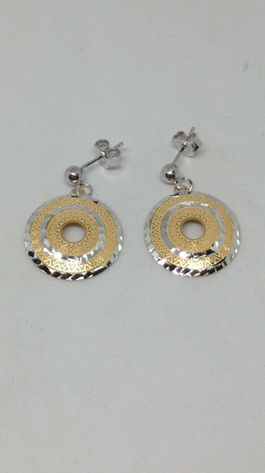 orecchini argento pendenti etrusco giallo satinato lunghi