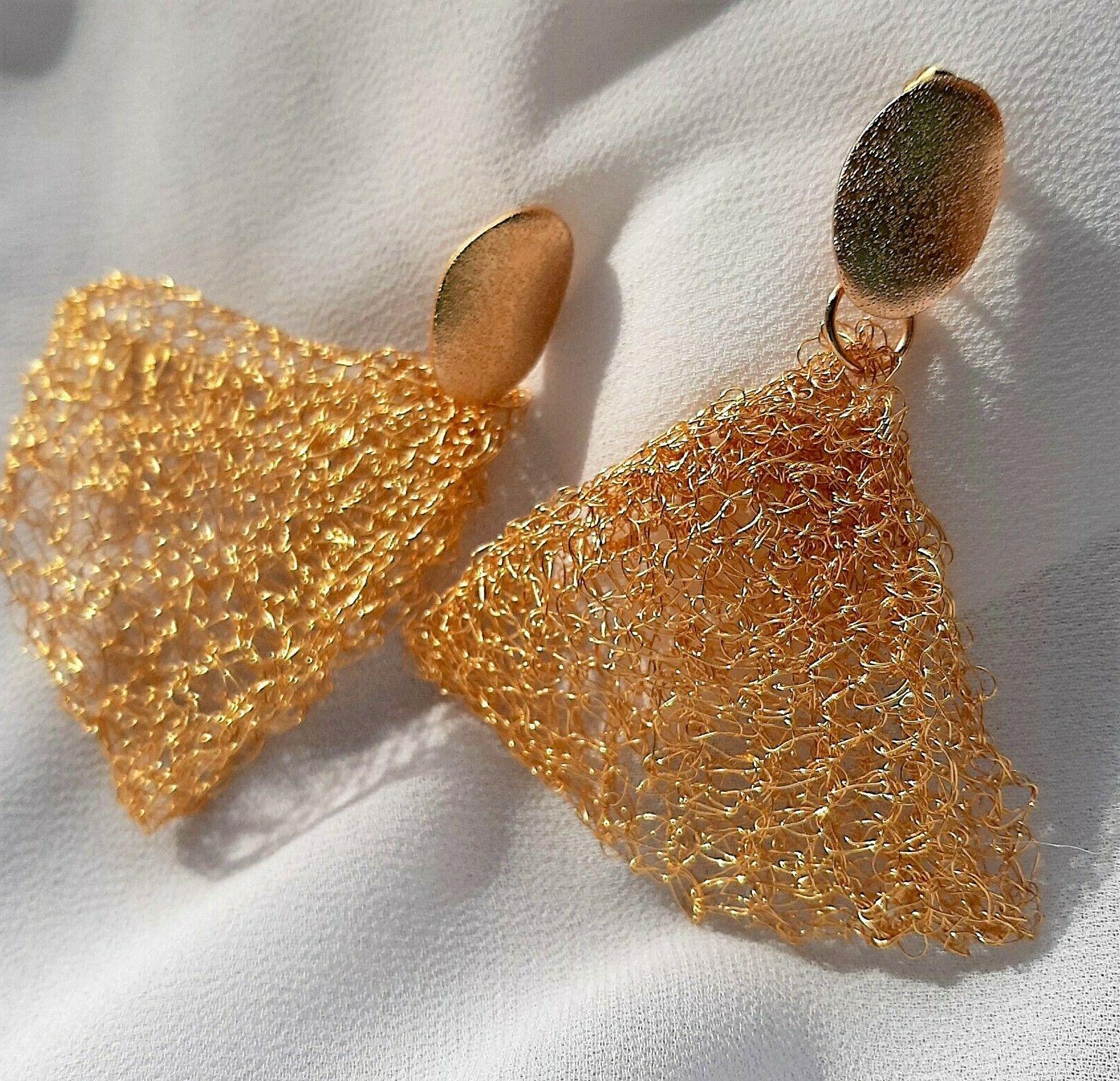 orecchini artigianali donna pendenti a perno filo