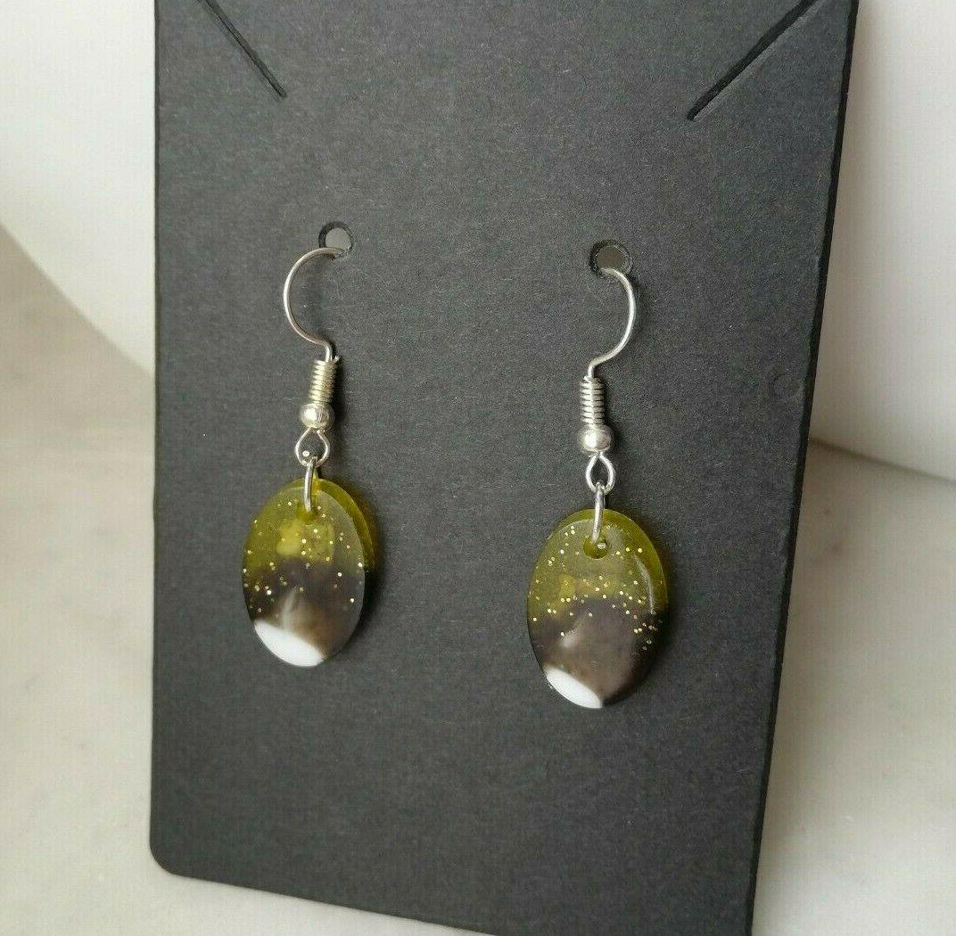 orecchini artigianali piccoli in resina pendenti donna