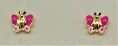 orecchini bambina oro giallo 18k 750 farfallina