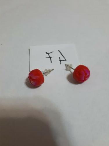 orecchini bambina pallina rossa con crepe colorate