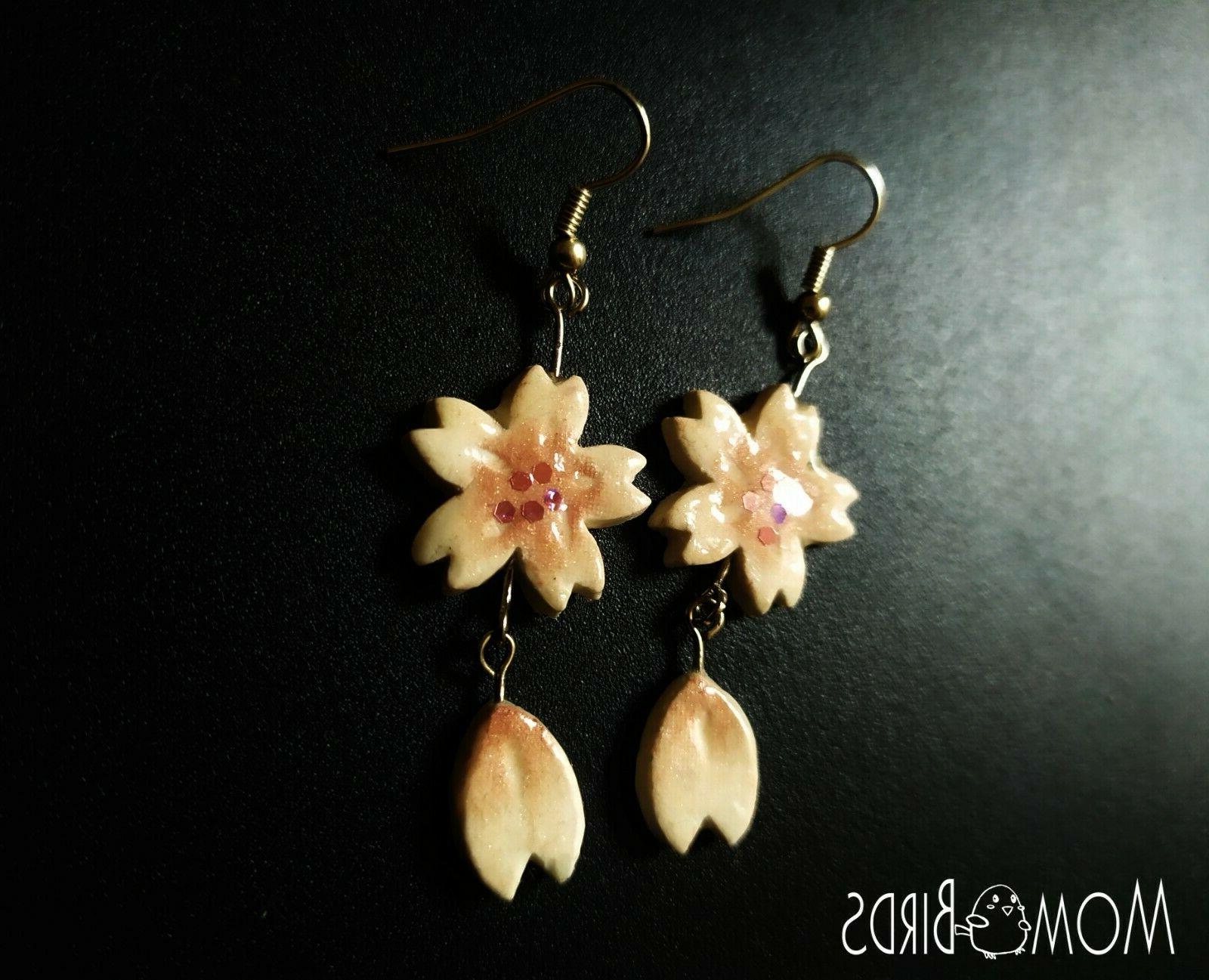 orecchini bigiotteria artigianali fiori di ciliegio romantic