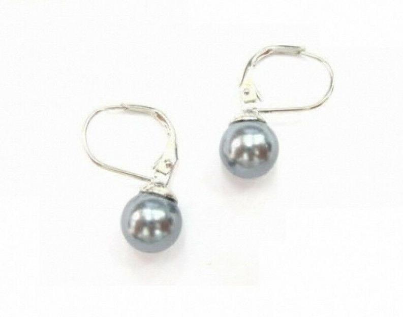 orecchini bijoux donna monachella perla grigio elegante