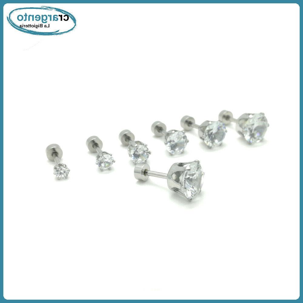 orecchini brillantini uomo acciaio donna punto luce