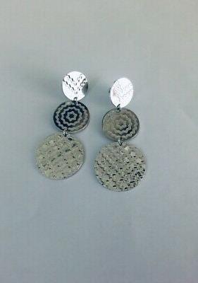 orecchini bronzo rodiato a tre cerchi martellati