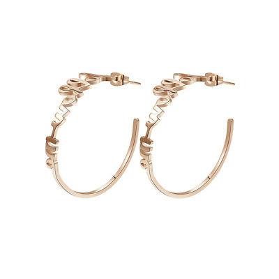 orecchini brosway acciaio a cerchio linea script