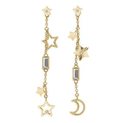 orecchini brosway acciaio pendenti con stelle e