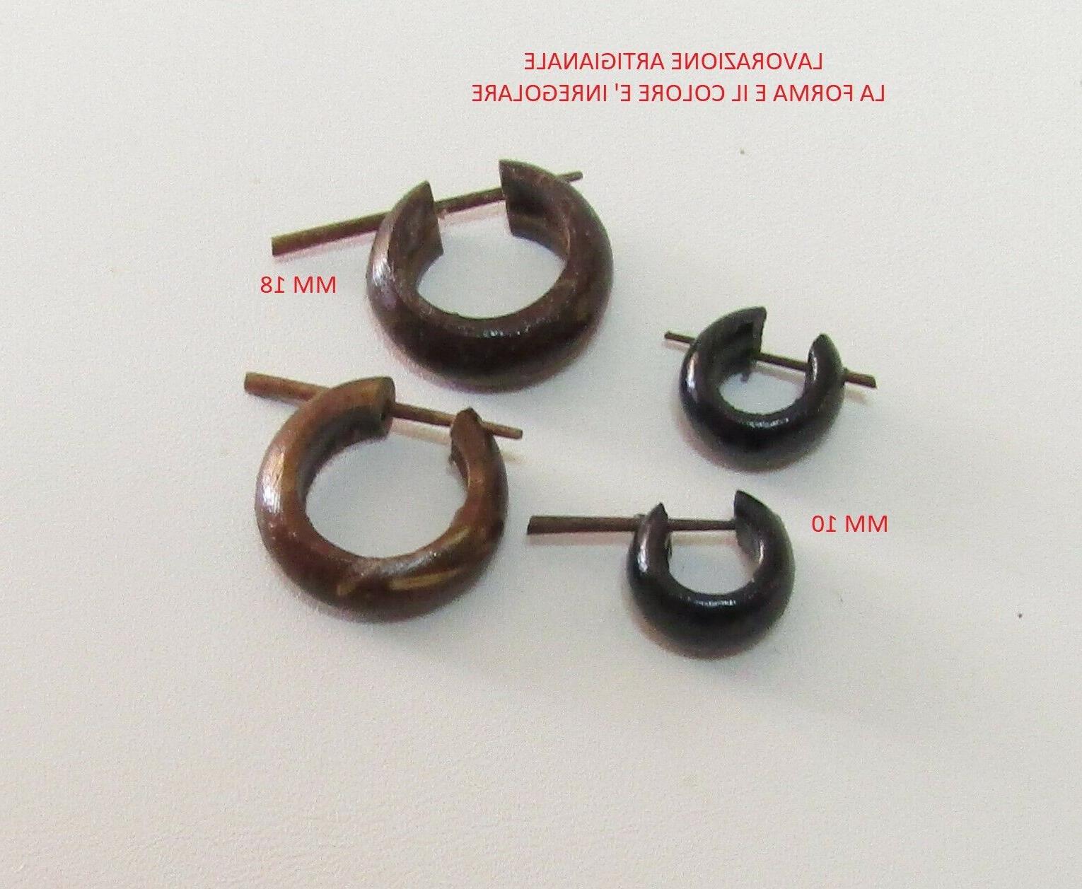 orecchini buccia di cocco legno unisex donna