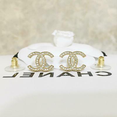 orecchini cc logo oro chiaro strass 0792