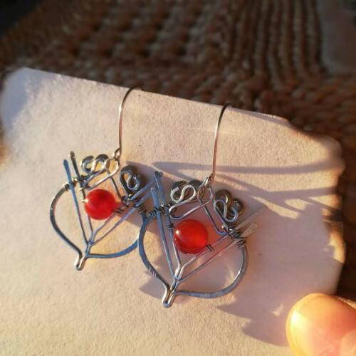 orecchini celtici con perle in diaspro rosso