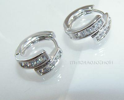 orecchini cerchi anelle 4 4 zircone bianco