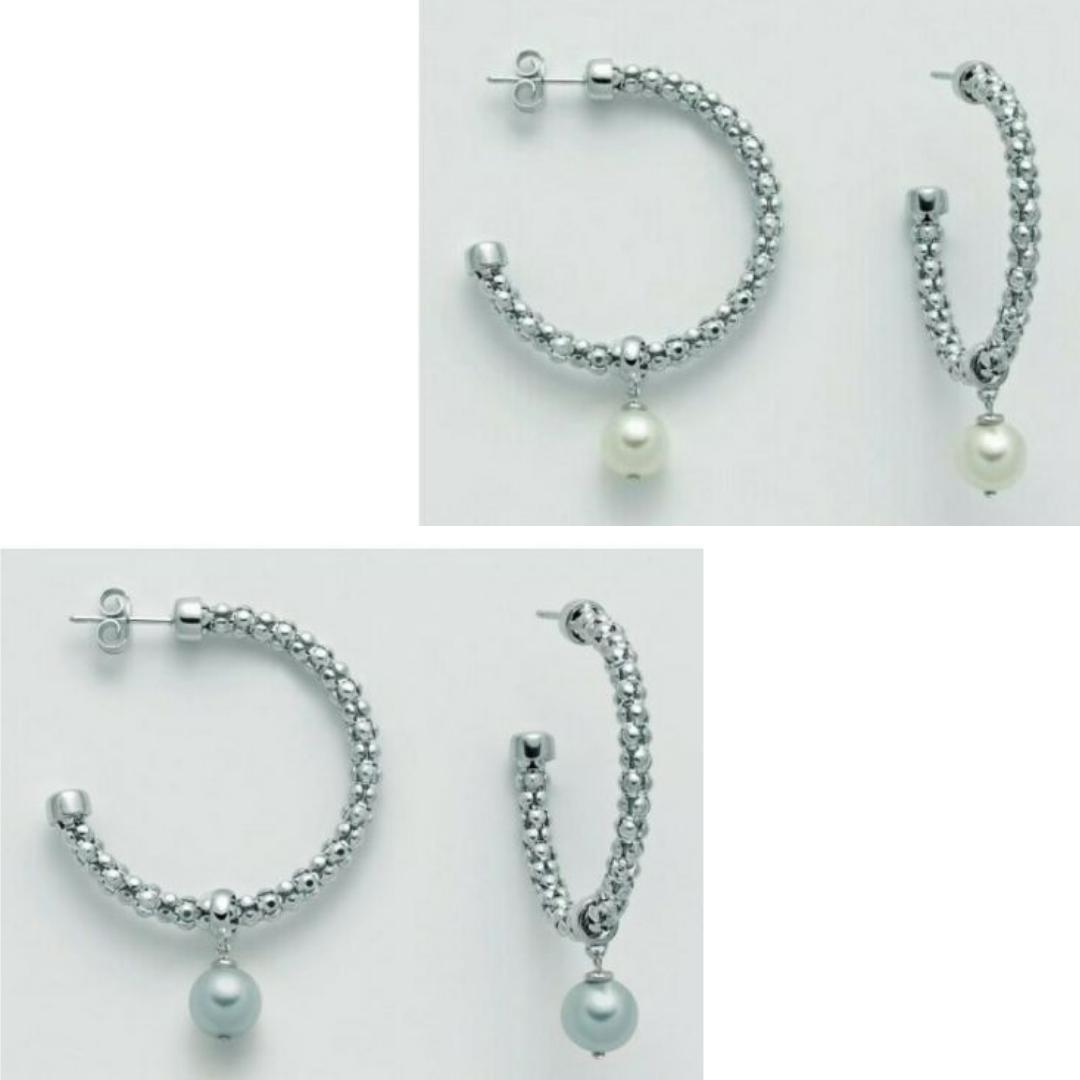 orecchini cerchi con perle coltivate donna in