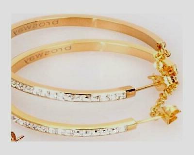 orecchini cerchi dorati ear tring con swarovsky