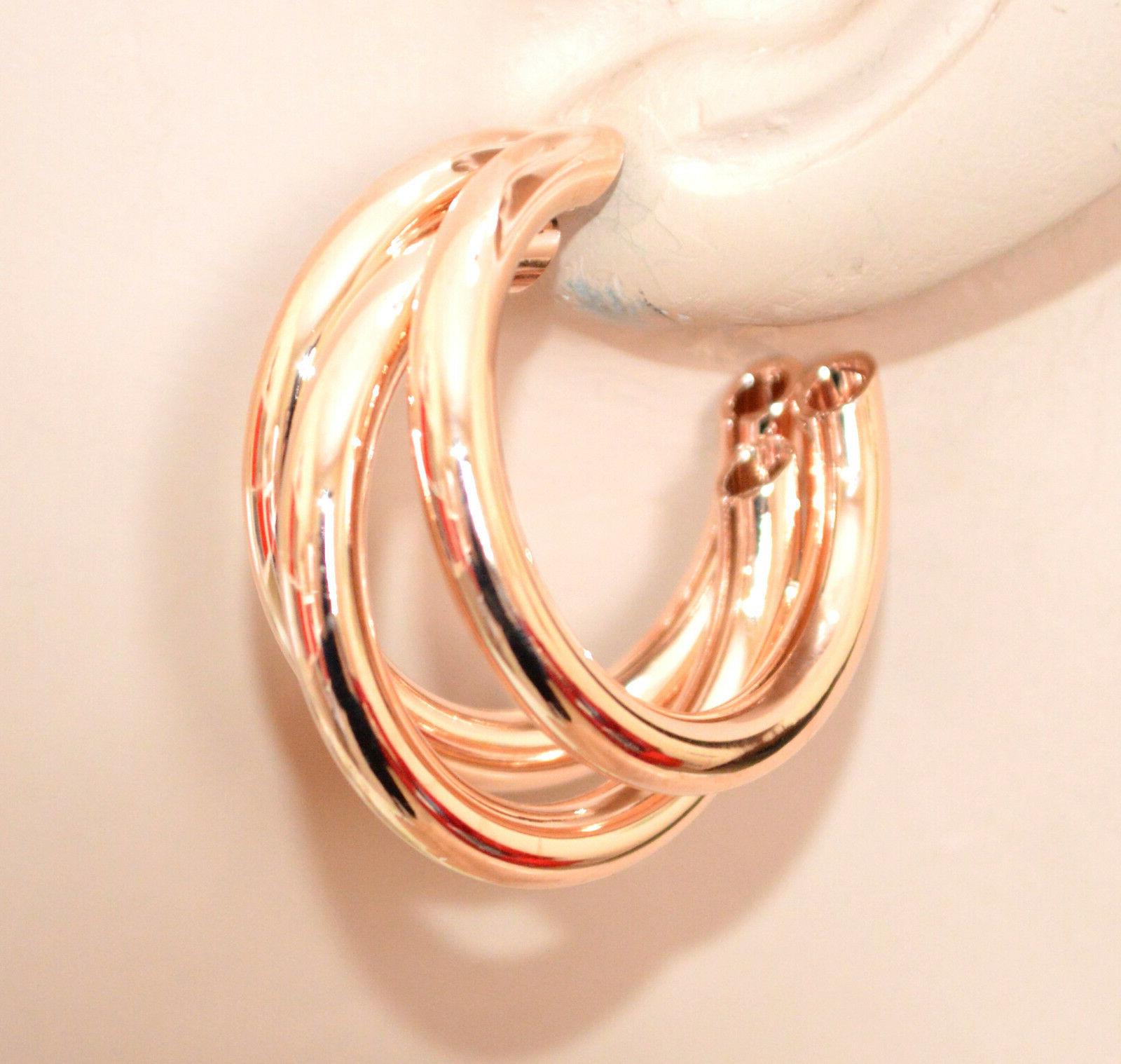 orecchini cerchi oro rosa donna pendenti lucidi