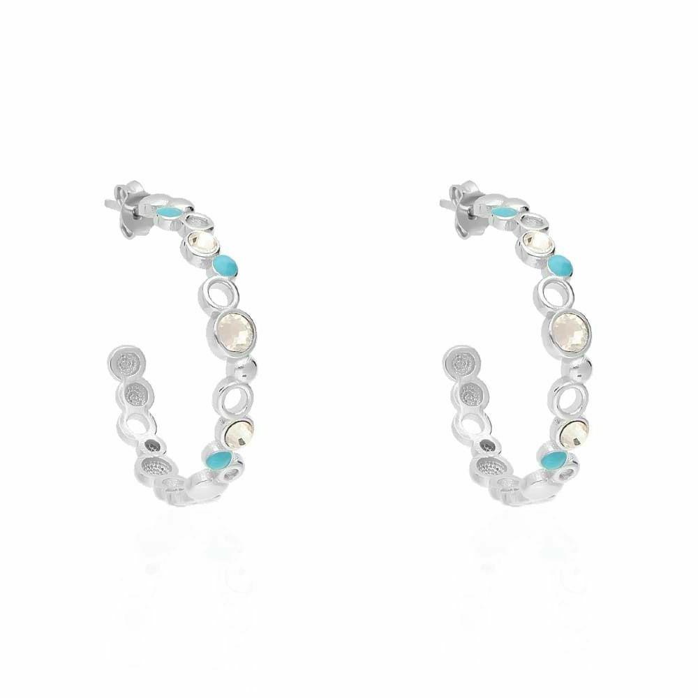 orecchini cerchi ottone rodiato con cristalli e