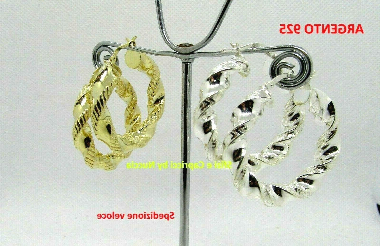 orecchini cerchi torchon donna argento 925 oro