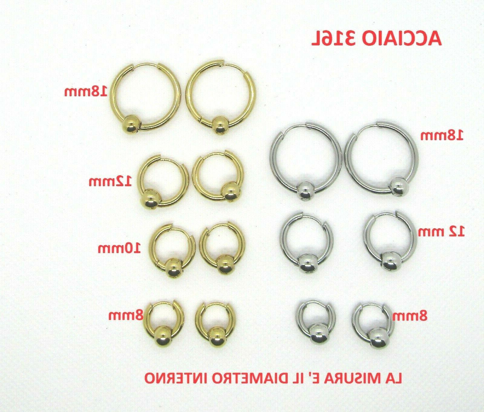 orecchini cerchi uomo donna acciaio cerchietto con