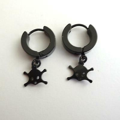orecchini cerchi uomo donna in acciaio nero