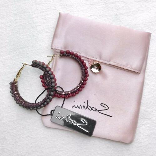 orecchini cerchietti bordeaux marrone