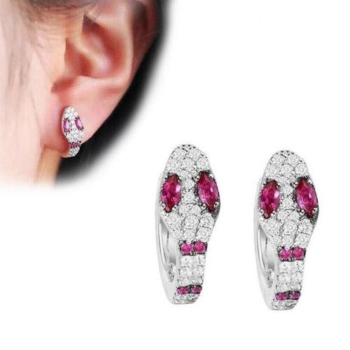 orecchini cerchietto a serpente con zirconi cristal