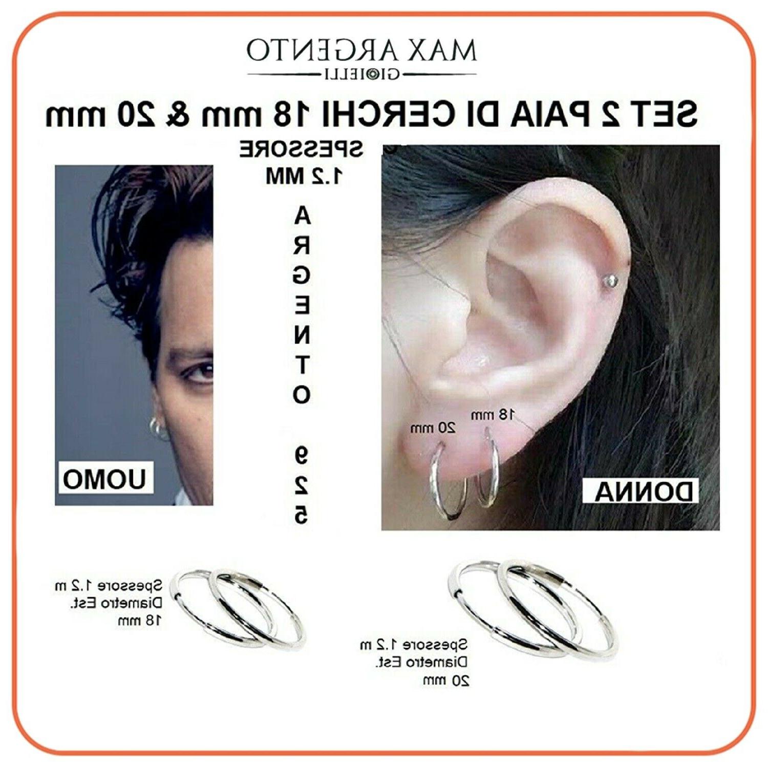 orecchini cerchietto cerchio in argento 925 uomo