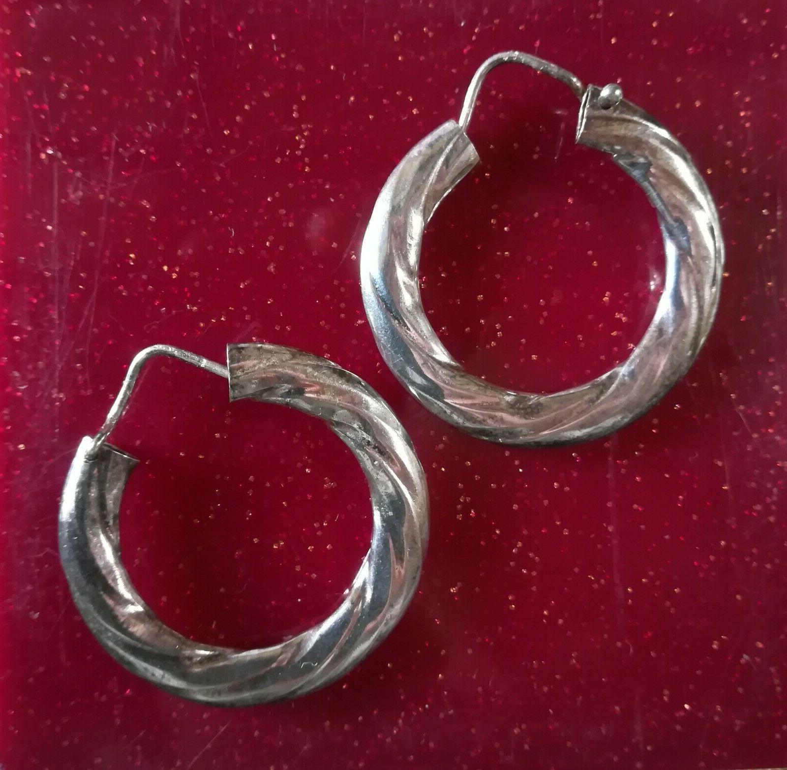 orecchini cerchio a spirale vintage argento torciglione