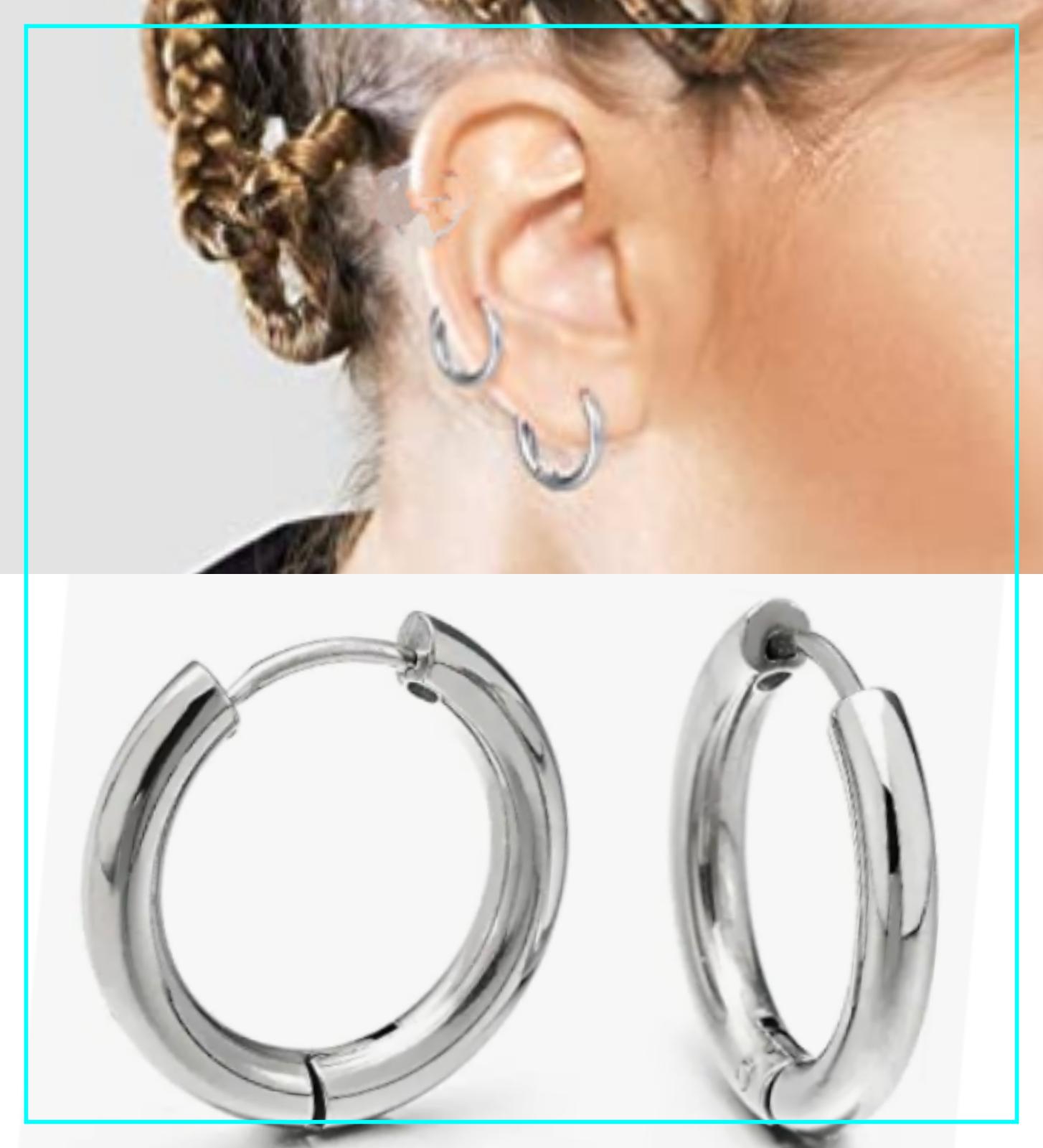 orecchini cerchio acciaio inox cerchietto uomo donna