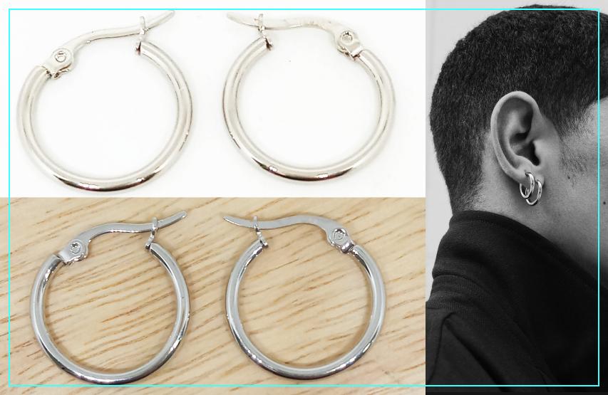 orecchini cerchio acciaio uomo donna pirata 20