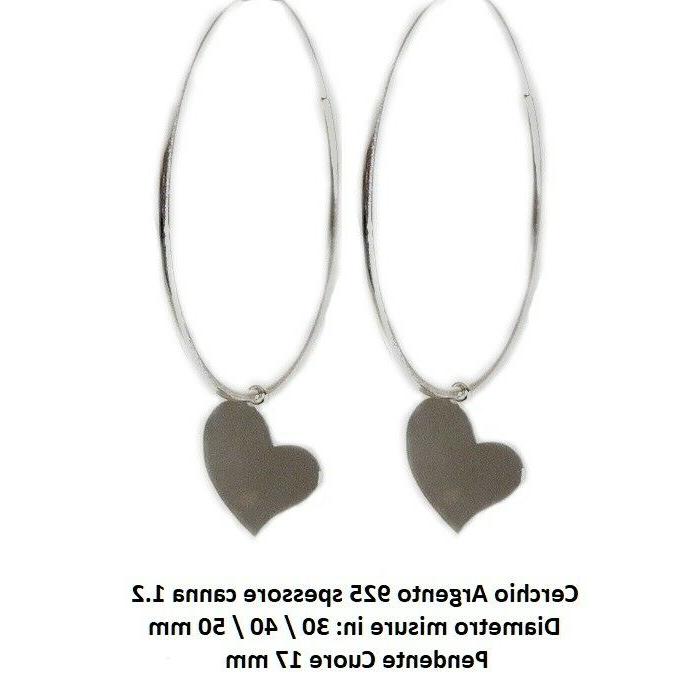 orecchini cerchio argento 925 con pendente cuore