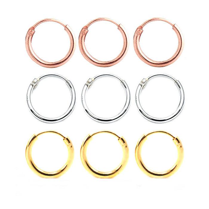 orecchini cerchio argento 925 oro rodio oro